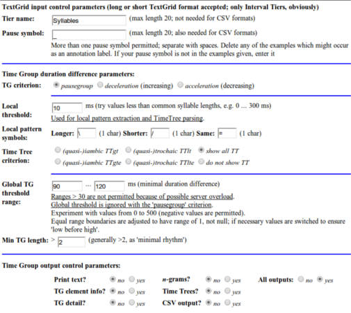 TGA HTML input form