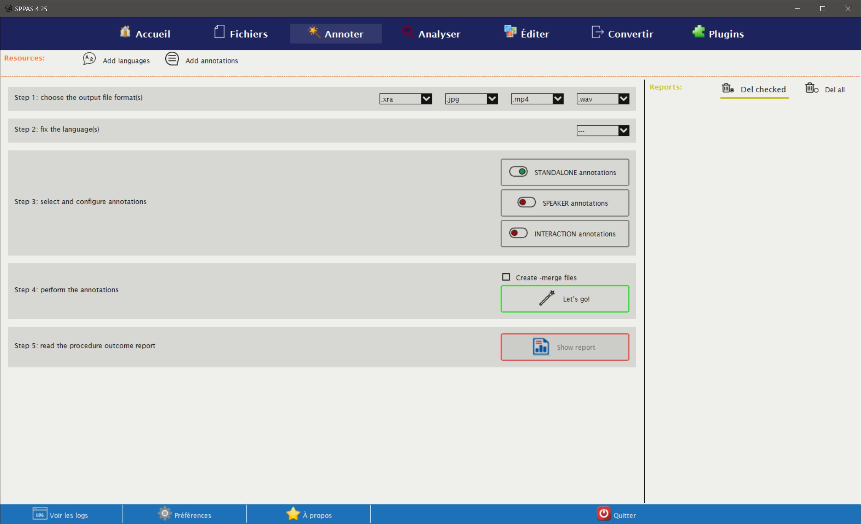 SPPAS GUI - Files tab