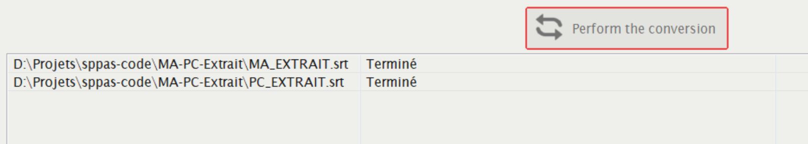 SPPAS Convert tab - report