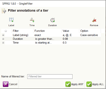 DataFilter: SingleFilter frame