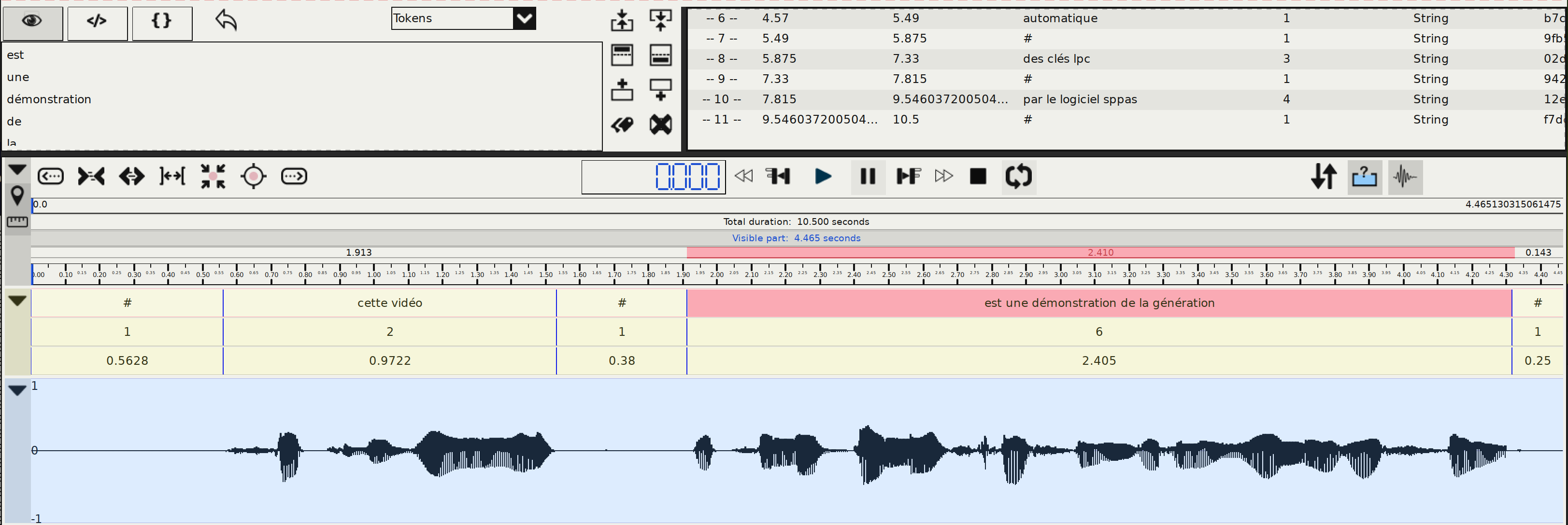 Screenshot of automatic annotation Text Normalization