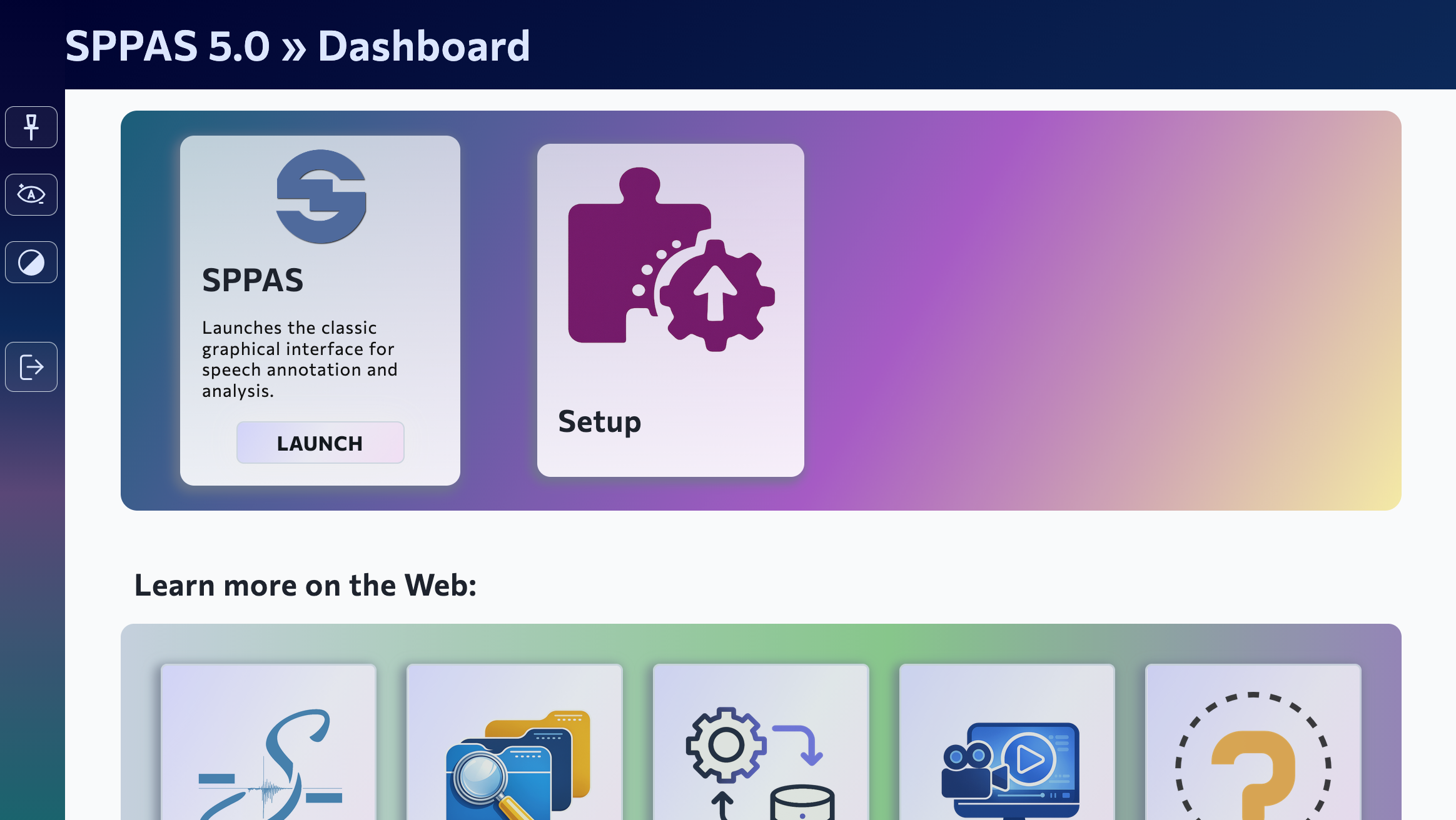 SPPAS dashboard interface
